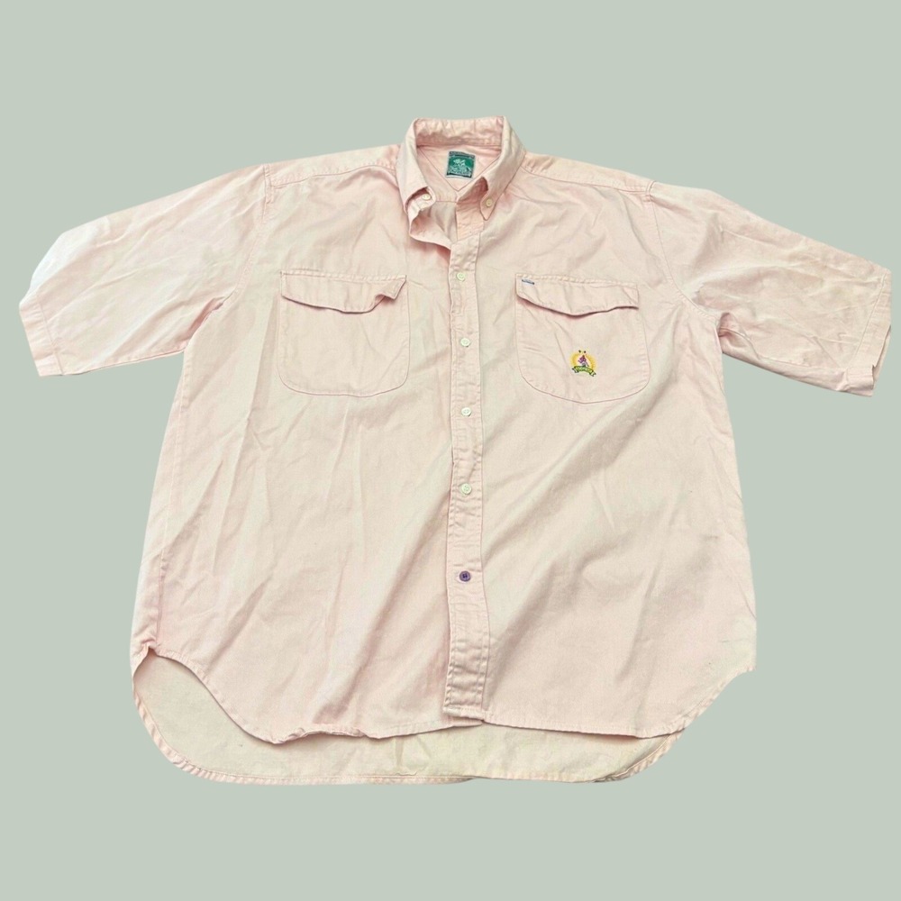Vintage McIntosh & Seymour Pink Soccer Rugby Embroidered Button Down Shirt Large